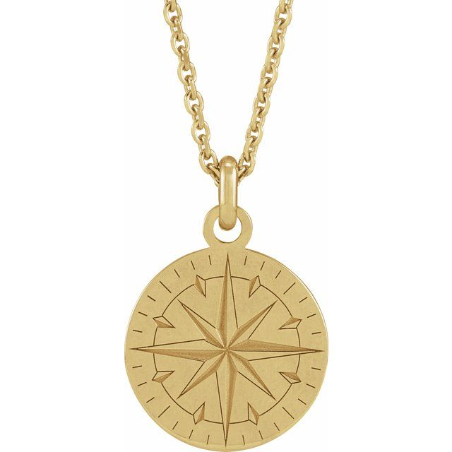 14K Yellow Compass 20" Necklace
