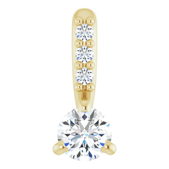 14K Yellow 1/10 CTW Natural Diamond Pendant