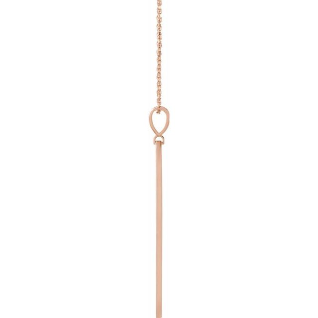 14K Rose .0025 CT Natural Diamond Arrow Bar 16-18" Necklace