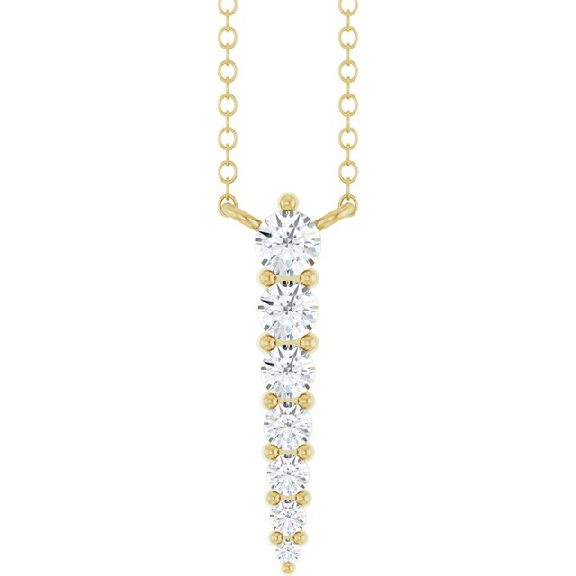 14K Yellow 1/6 CTW Natural Diamond Graduated 18" Necklace