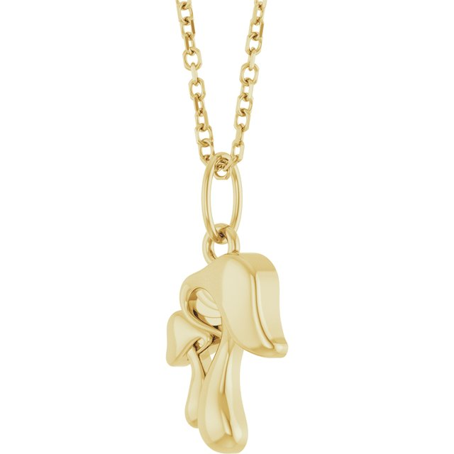 14K Yellow Mushroom 16-18" Necklace
