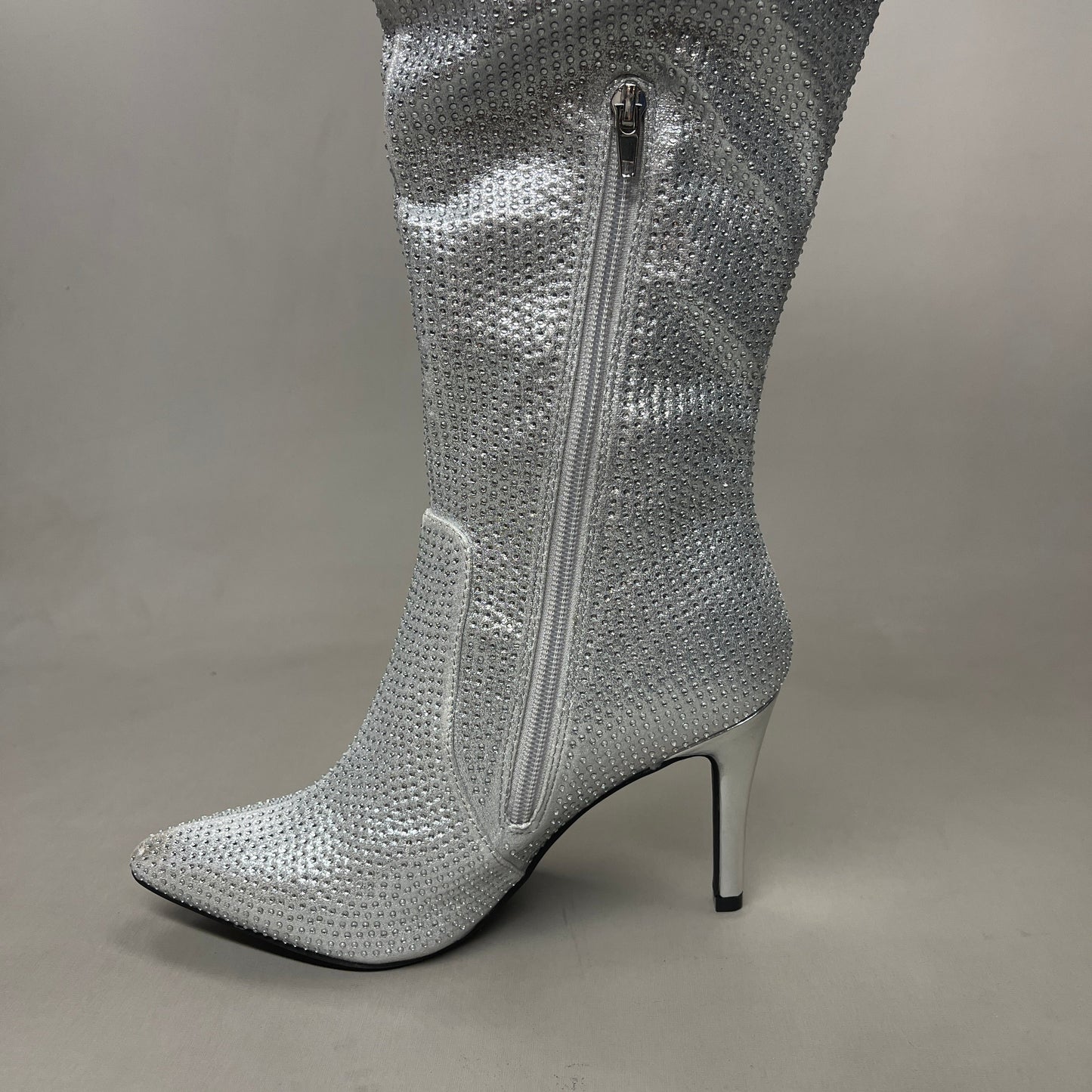 MIA Mackynzie Silver Stone Tall Heeled Boots Women's Sz 7.5M Q100302