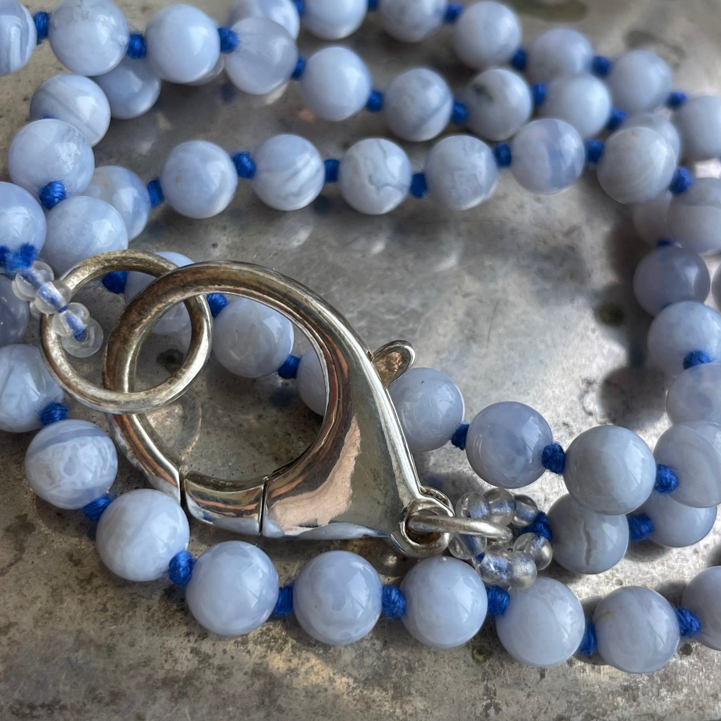 Blue Lace Agate Medium + Clasp