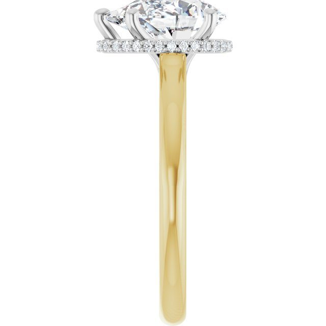 14K Yellow/White 10 x 7 mm Pear .06 CTW Natural Diamond Semi-set Engagement Ring