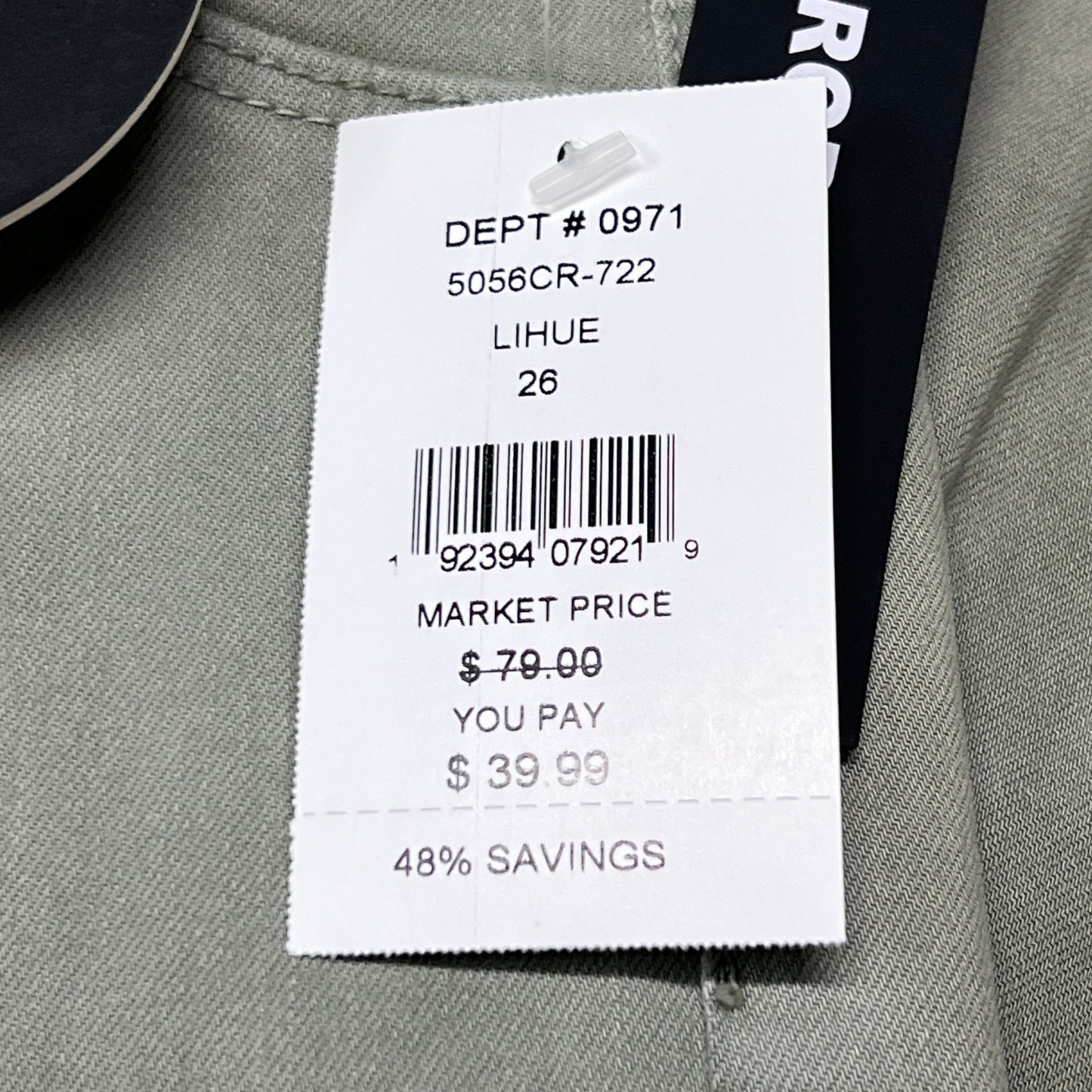 ARTICLES OF SOCIETY London Cropped Flare Pants In Lihue Women's Sz 26 Olive 5056CR-722 (New)