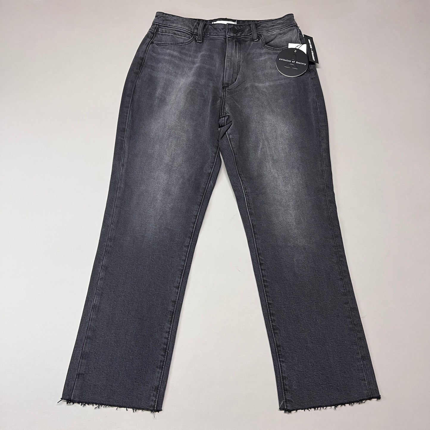 ARTICLES OF SOCIETY Kate Eleele Raw Hem Cropped Jeans Women's Sz 26 Black 4810TQB-720 (New)