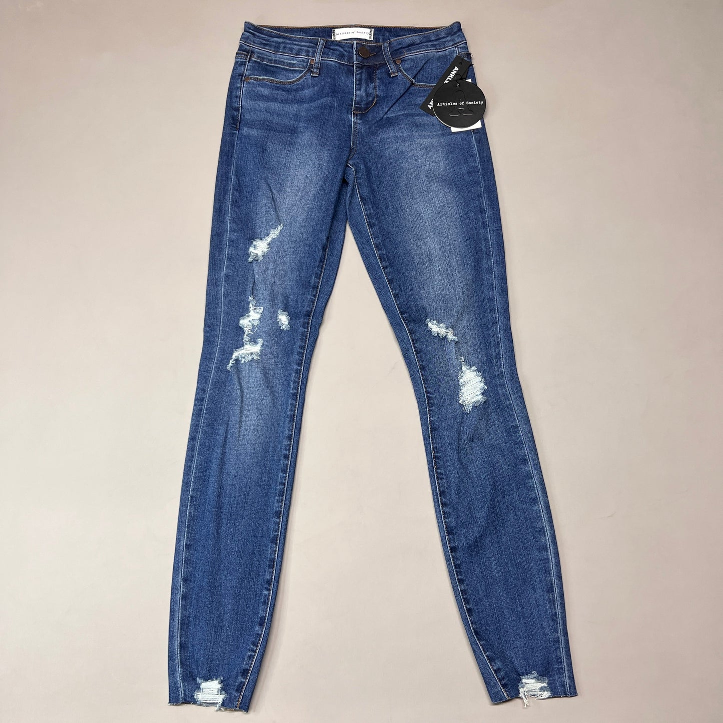 ARTICLES OF SOCIETY Hilo Ripped Denim Jeans Women's Sz 24 Blue 5350PLV-706 (New)