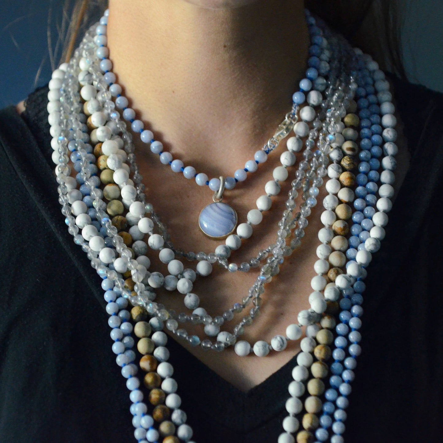 Blue Lace Agate Long