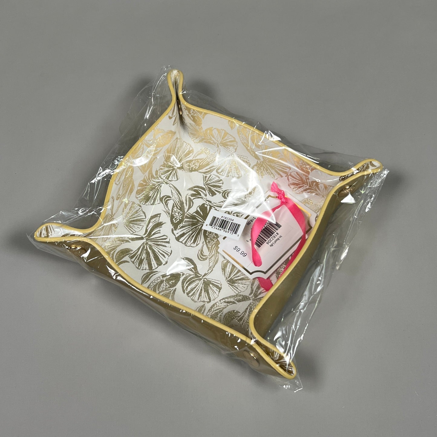 LILLY PULITZER Gold Leatherette Jewelry Organizer In Reel Life (New)
