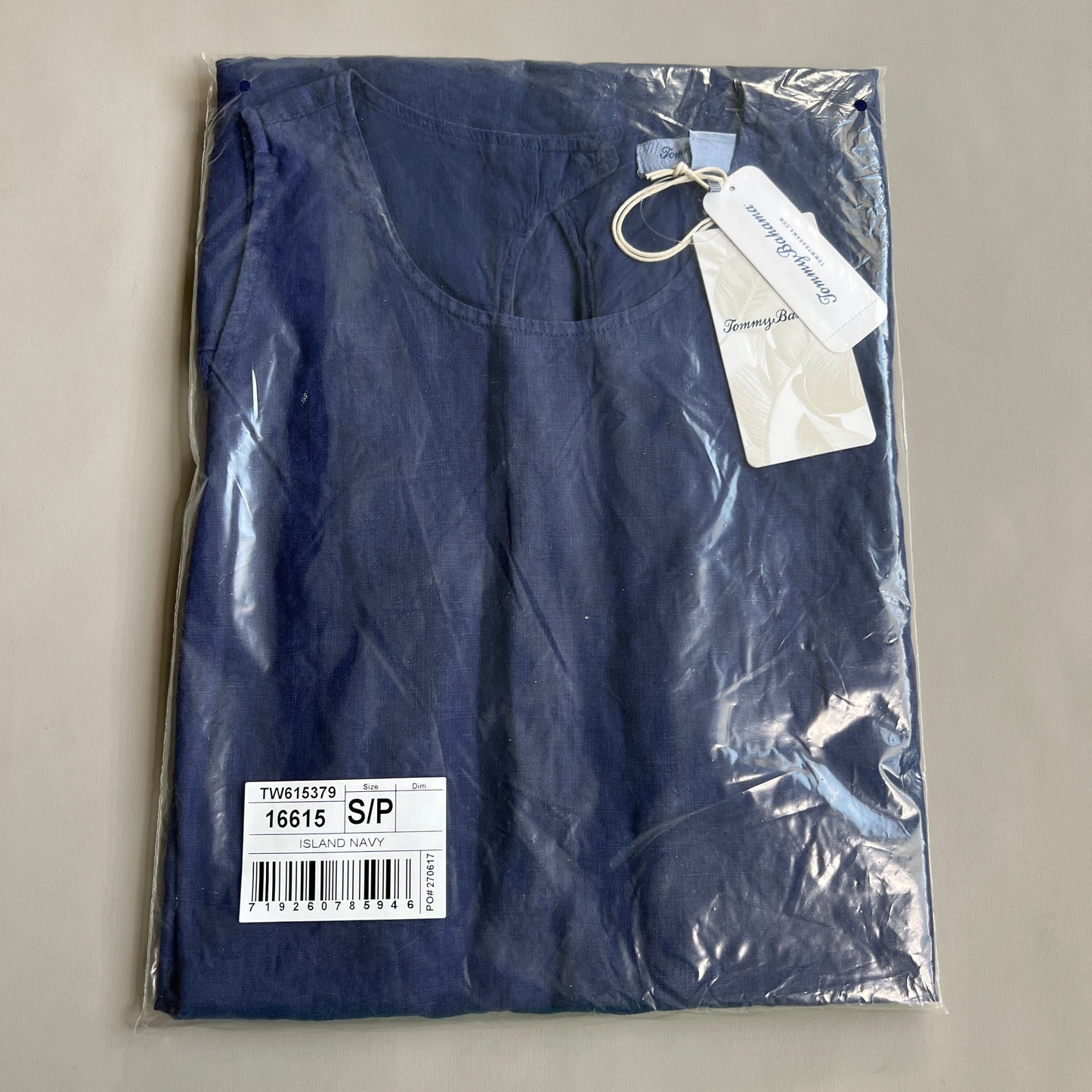 TOMMY BAHAMA Women's Two Palms Sleeveless Short Dress Island Navy Size S (New)