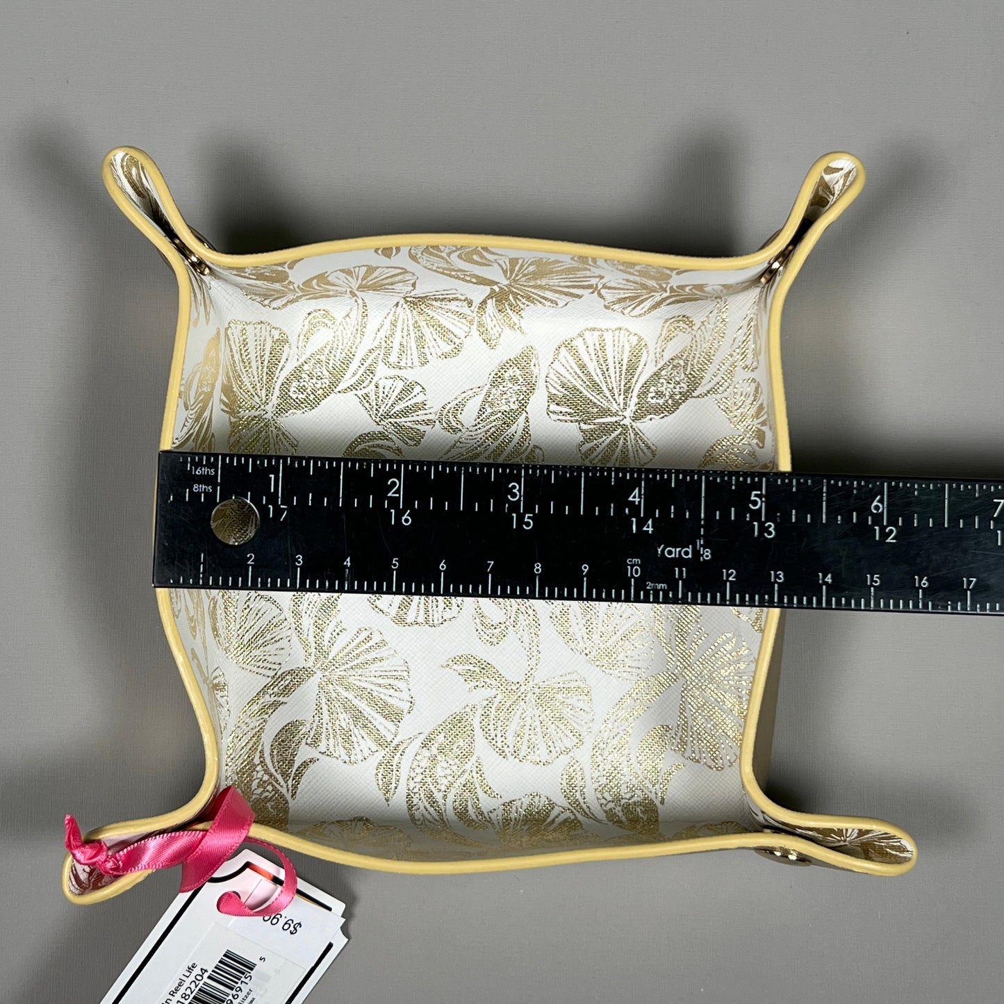 LILLY PULITZER Gold Leatherette Jewelry Organizer In Reel Life (New)