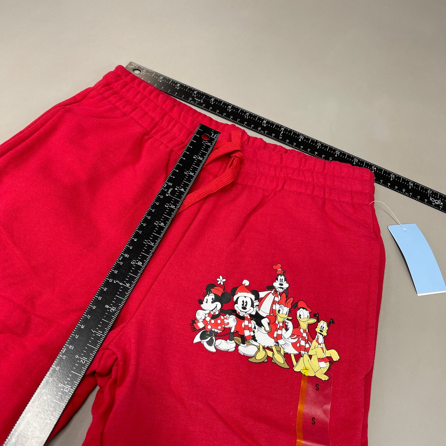 DISNEY Mickey Mouse Holiday Jogger Pants Women's Sweats Sz S Red (New)