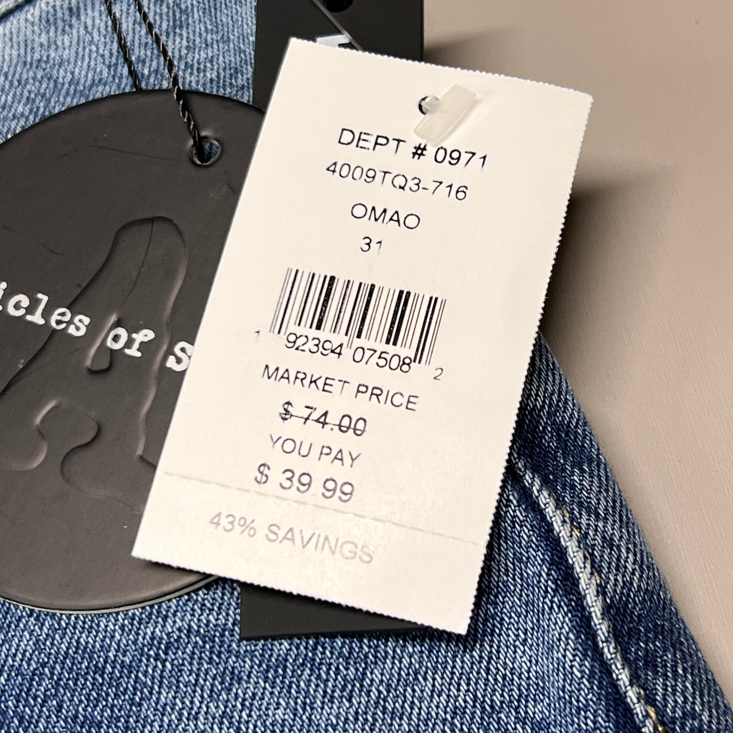 ARTICLES OF SOCIETY OMAO High Rise Denim Jeans Women's Sz 31 Blue 4009TQ3-716 (New)