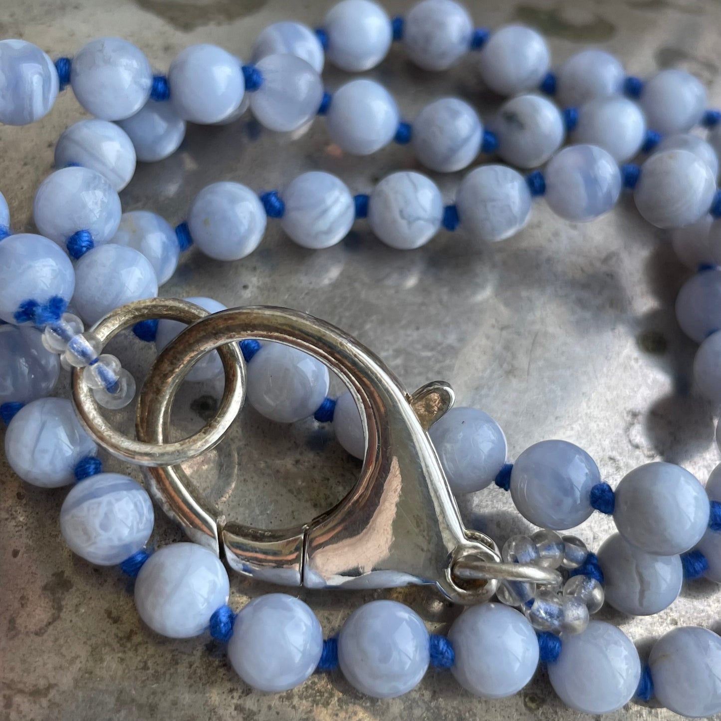 Blue Lace Agate Medium + Clasp