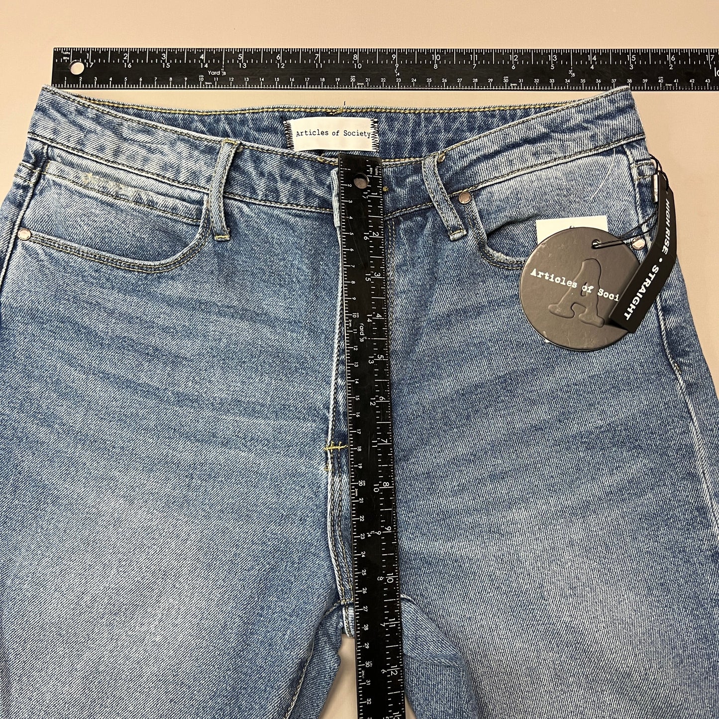 ARTICLES OF SOCIETY OMAO High Rise Denim Jeans Women's Sz 28 Blue 4009TQ3-716 (New)
