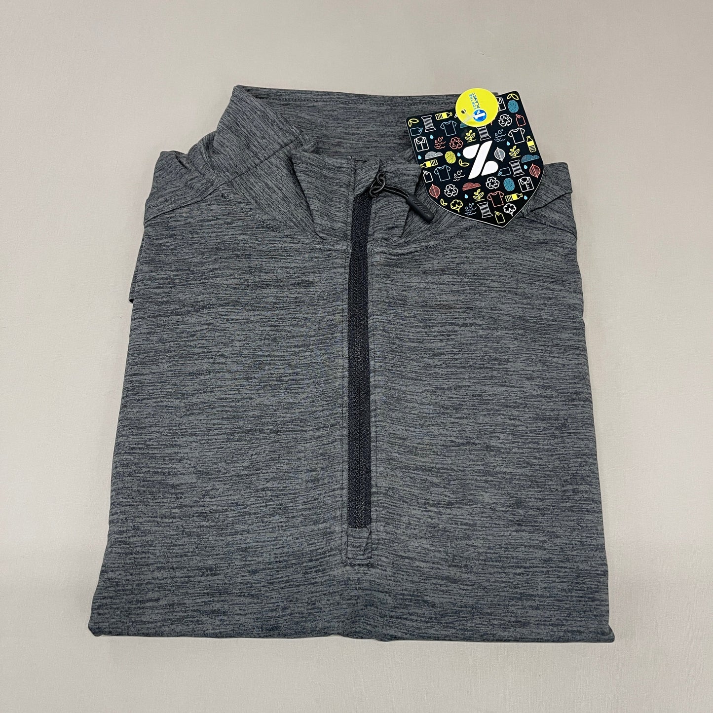 ZUSA Pull Over Shirt Long Sleeve Brisk Quarter Zip Women's Sz M Black Heather (New)