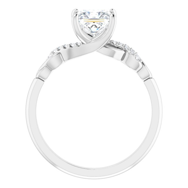 14K White 5.5x5.5 mm Square .04 CTW Natural Diamond Semi-Set Engagement Ring