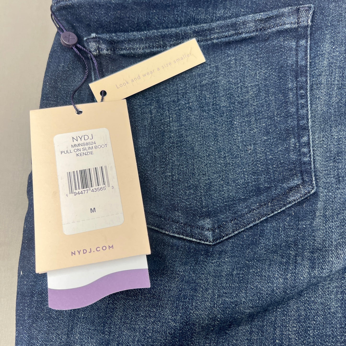 NYDJ Pull On Slim Boot Spanspring Denim Jeans Women's Sz M Kenzie MMNS8524 (new)