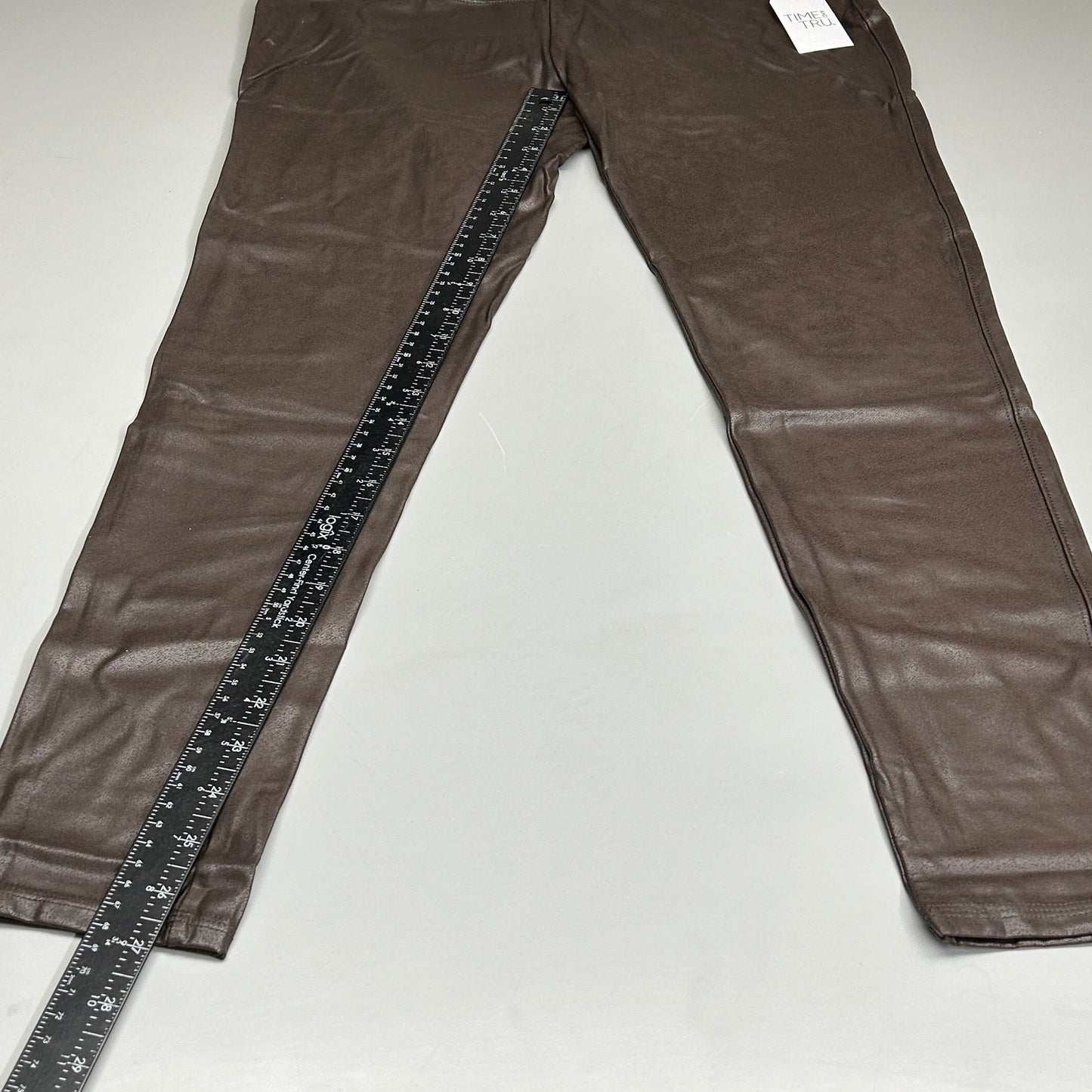TIME AND TRU Women's Faux Leather Leggings Sz XL 16-18 Brown (New)