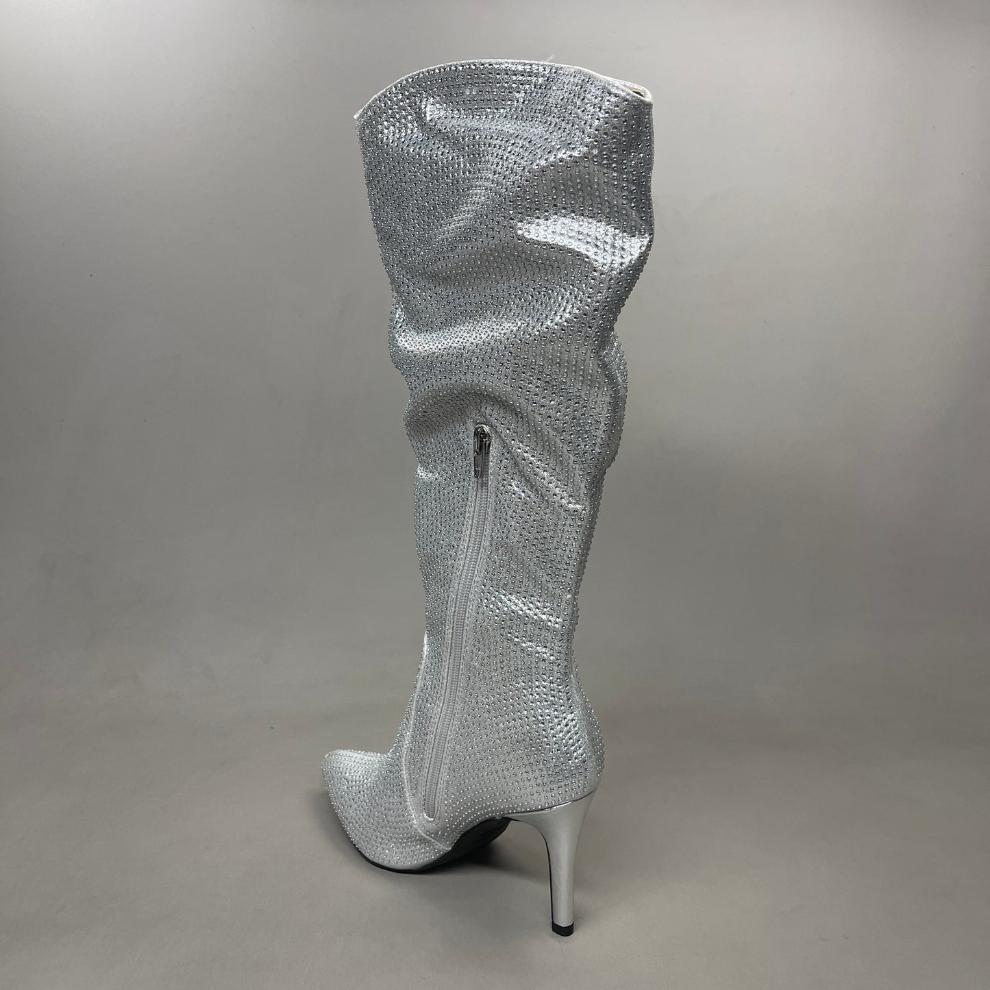 MIA Mackynzie Silver Stone Tall Heeled Boots Women's Sz 7.5M Q100302