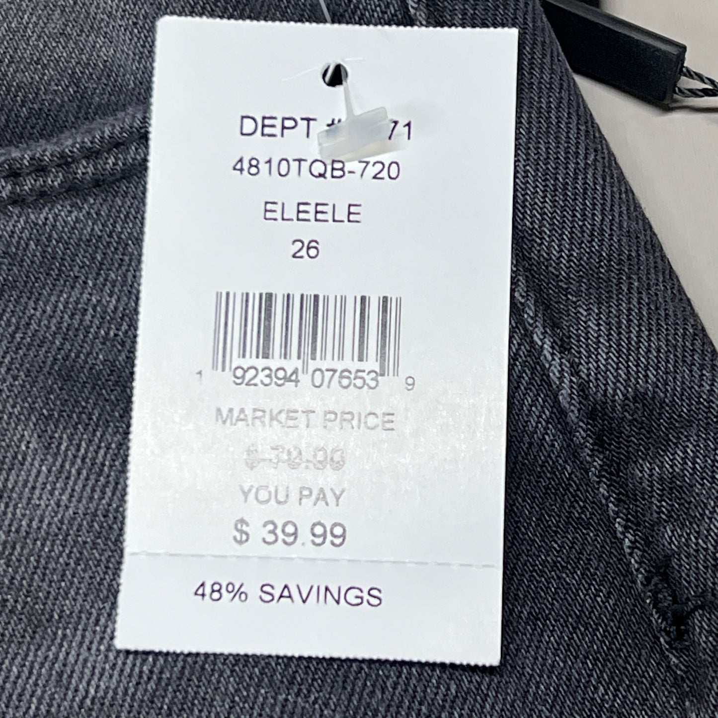 ARTICLES OF SOCIETY Kate Eleele Raw Hem Cropped Jeans Women's Sz 26 Black 4810TQB-720 (New)