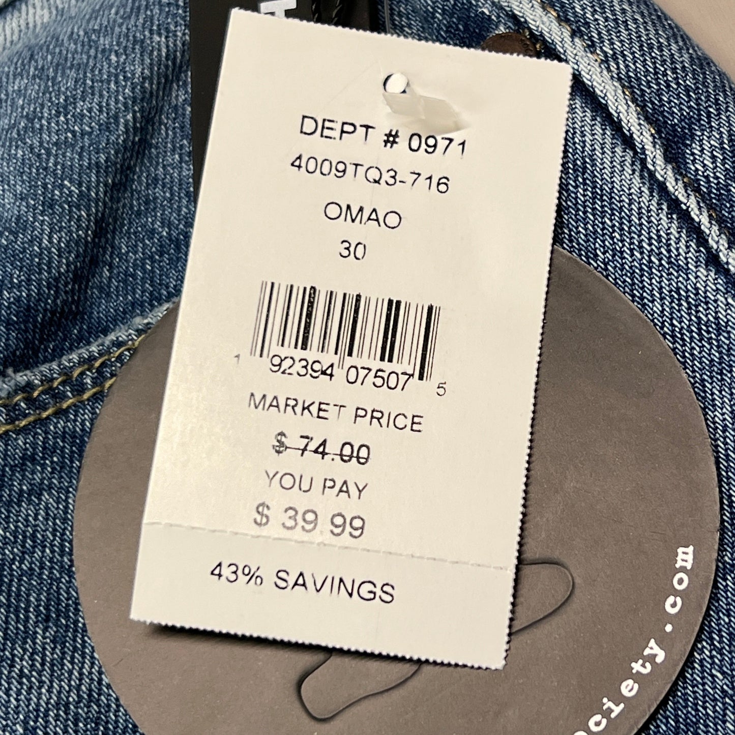 ARTICLES OF SOCIETY OMAO High Rise Denim Jeans Women's Sz 30 Blue 4009TQ3-716 (New)