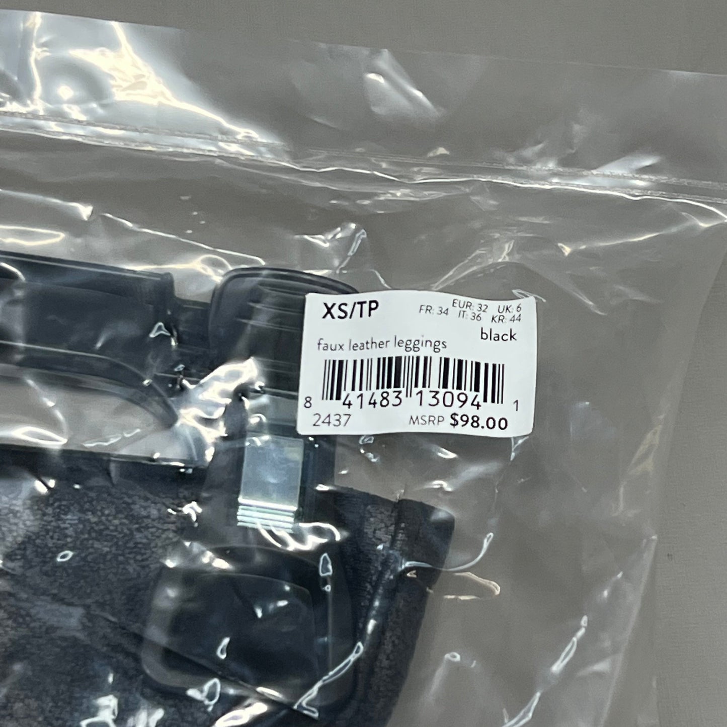 SPANX Faux Leather Leggings Women's Sz XS / TP Black 2437 (New)