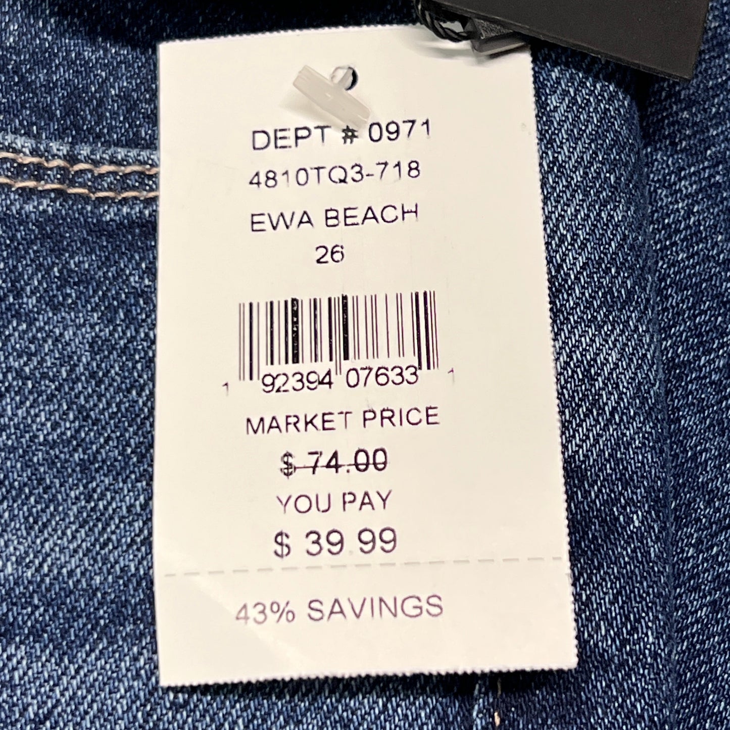ARTICLES OF SOCIETY Ewa Beach Denim Jeans Women's Sz 26 Blue 4810TQ3-718 (New)