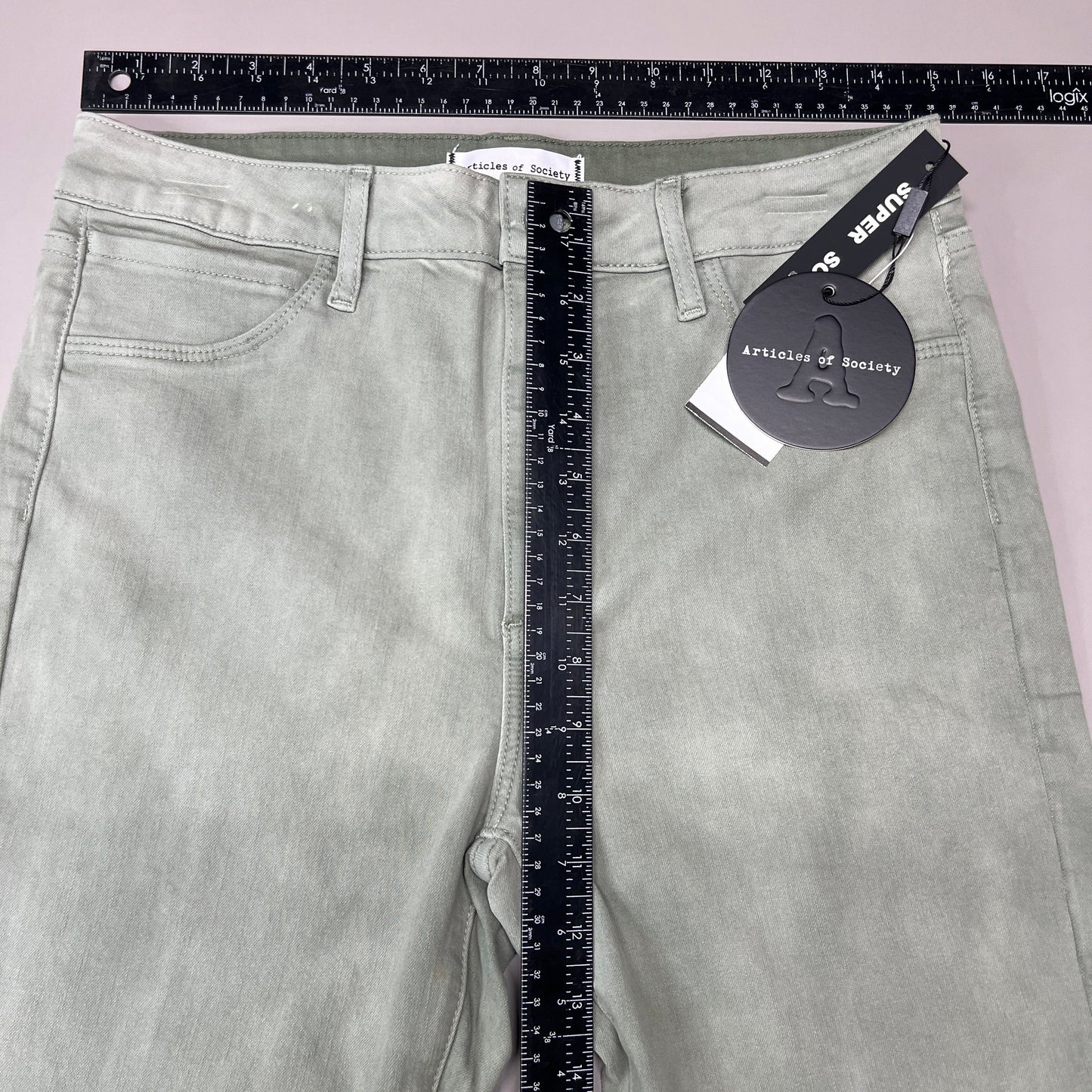 ARTICLES OF SOCIETY London Cropped Flare Pants In Lihue Women's Sz 29 Olive 5056CR-722 (New)