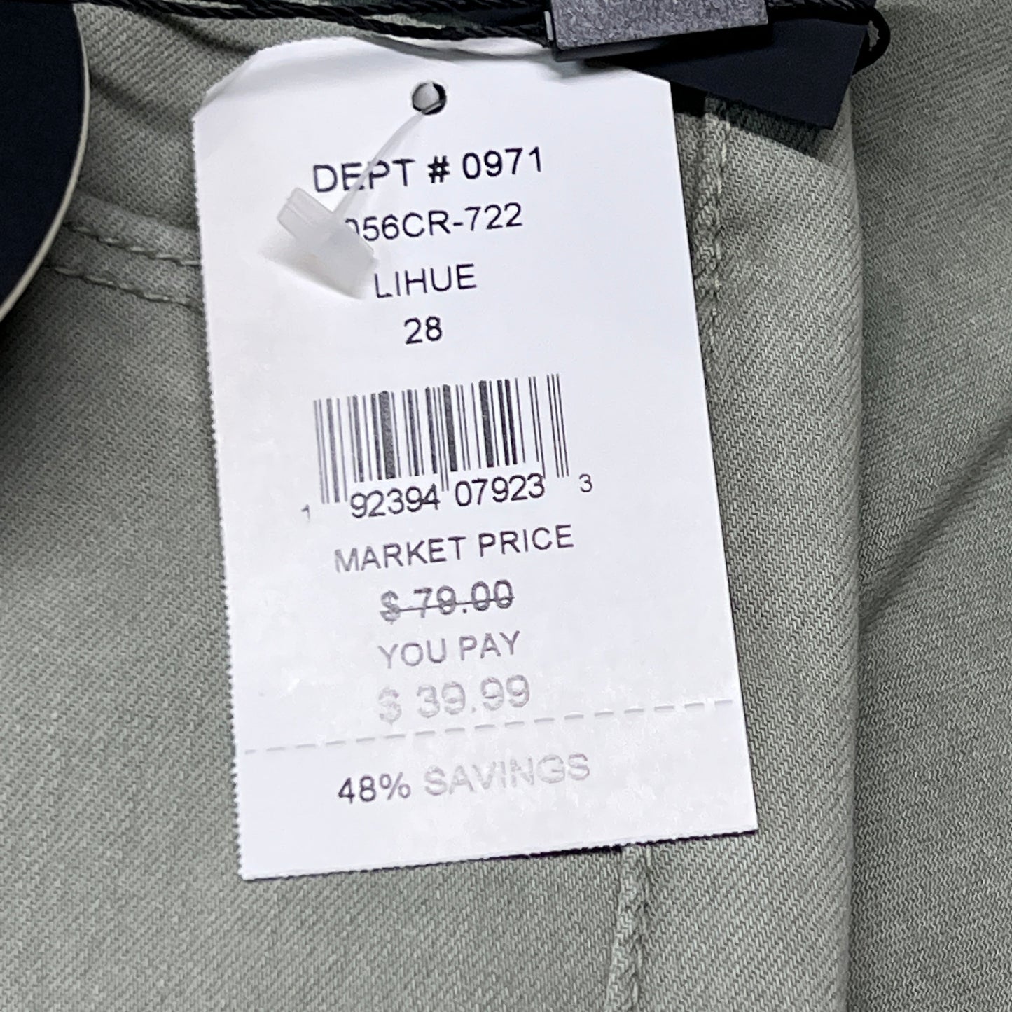 ARTICLES OF SOCIETY London Cropped Flare Pants In Lihue Women's Sz 28 Olive 5056CR-722 (New)