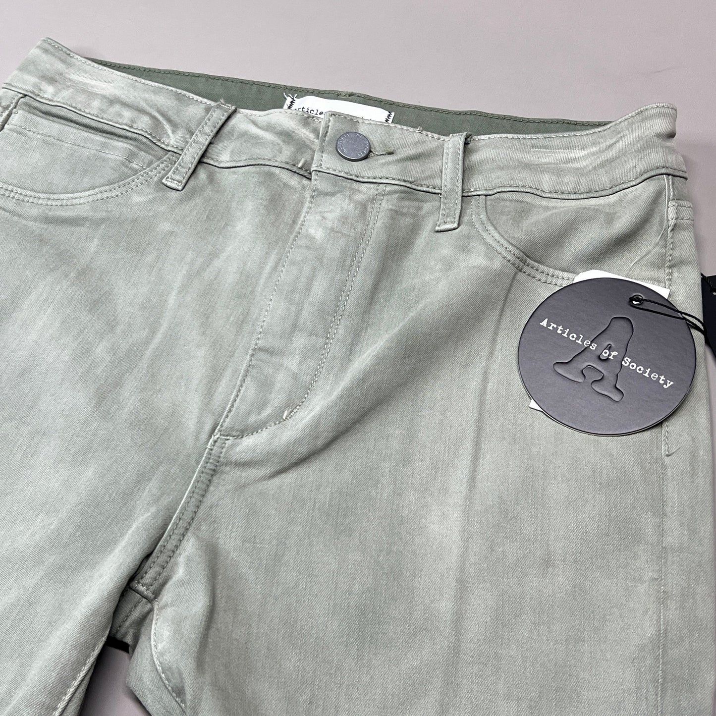ARTICLES OF SOCIETY London Cropped Flare Pants In Lihue Women's Sz 28 Olive 5056CR-722 (New)