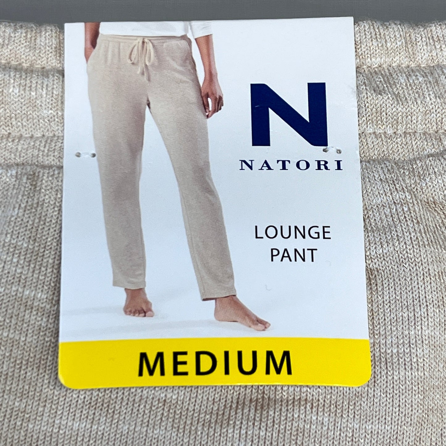 NATORI Soft Stretch Knit Lounge Pant Ankle Length Women's Sz M Heather Latte NC7208Y (New)