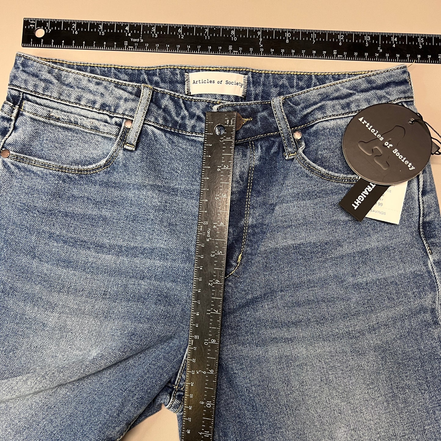 ARTICLES OF SOCIETY OMAO High Rise Denim Jeans Women's Sz 26 Blue 4009TQ3-716 (New)