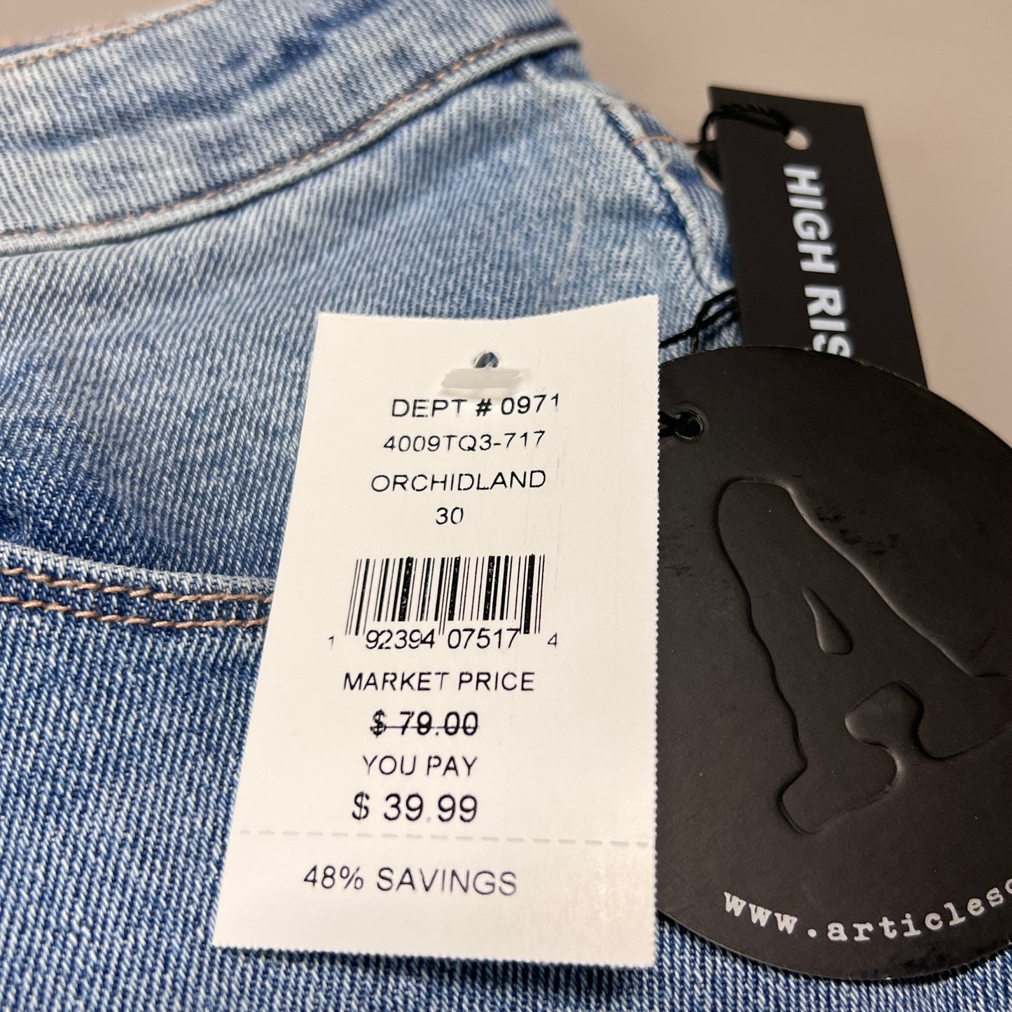 ARTICLES OF SOCIETY Orchidland Ripped Denim Jeans Women's Sz 30 Blue 4009TQ3-717 (New)