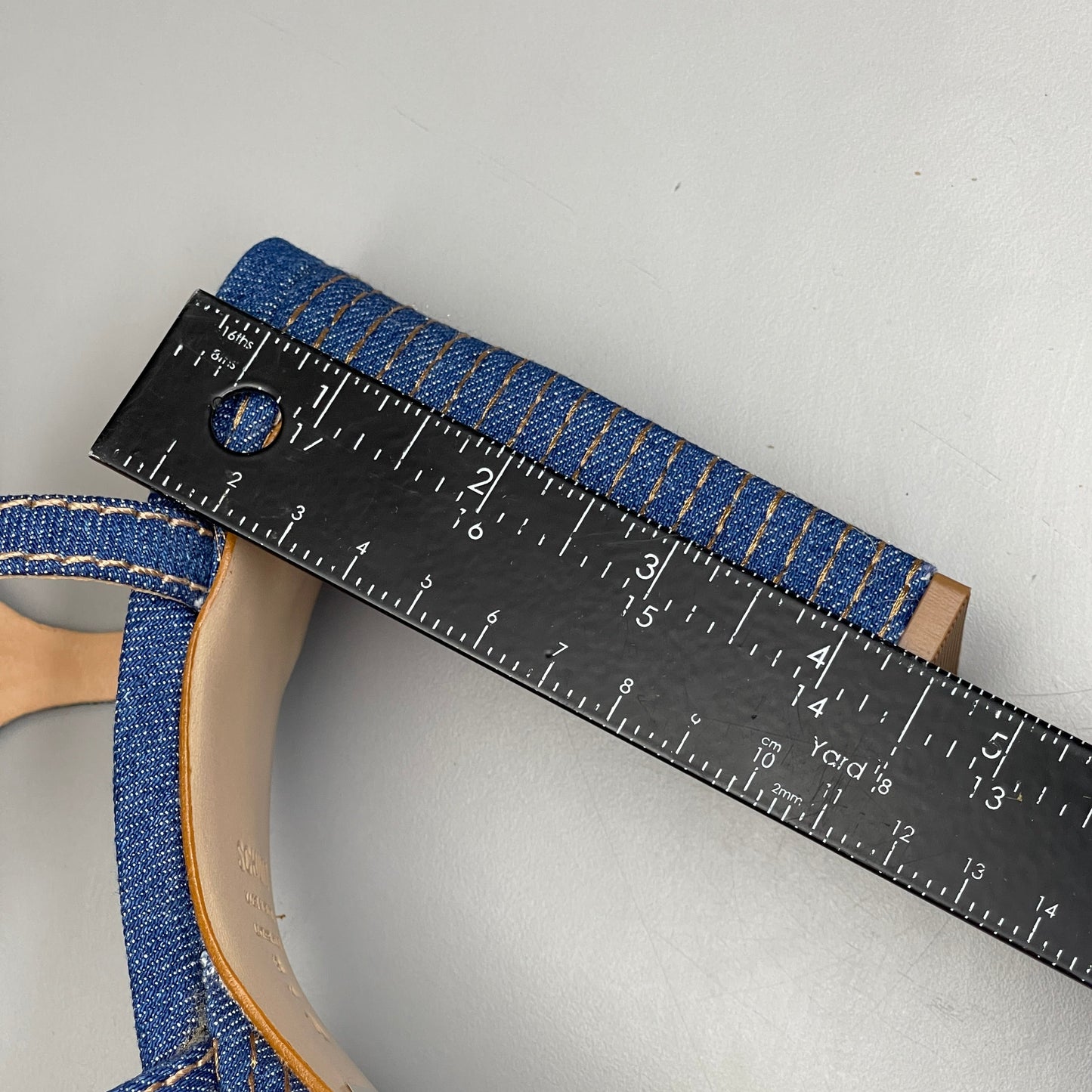 SCHUTZ Keefa Casual Denim Women's 4" Heeled Sandal Platform Blue Sz 8B (New)