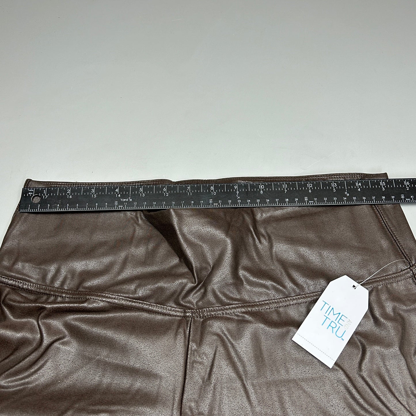 TIME AND TRU Women's Faux Leather Leggings Sz XL 16-18 Brown (New)