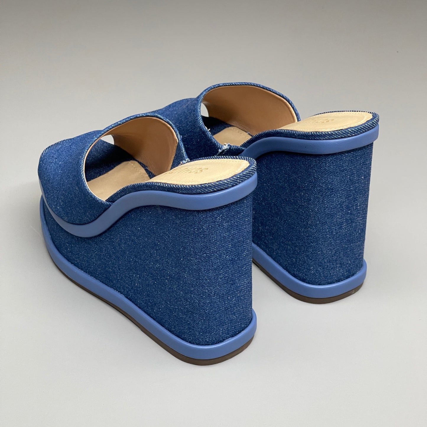 SCHUTZ Dalle Denim Women's Wedge Sandal Blue Platform Shoe Sz 10.5B (New)