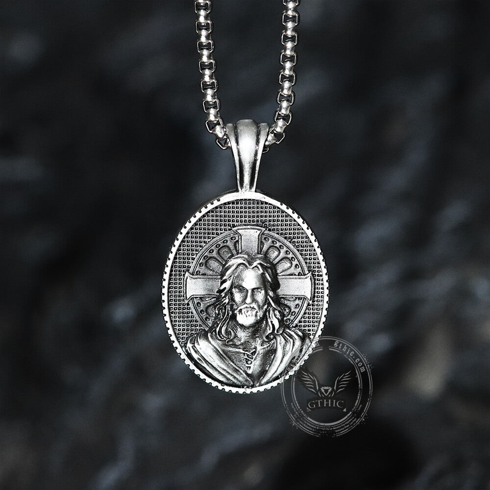 Jesus Christ Cross Pure Tin Necklace