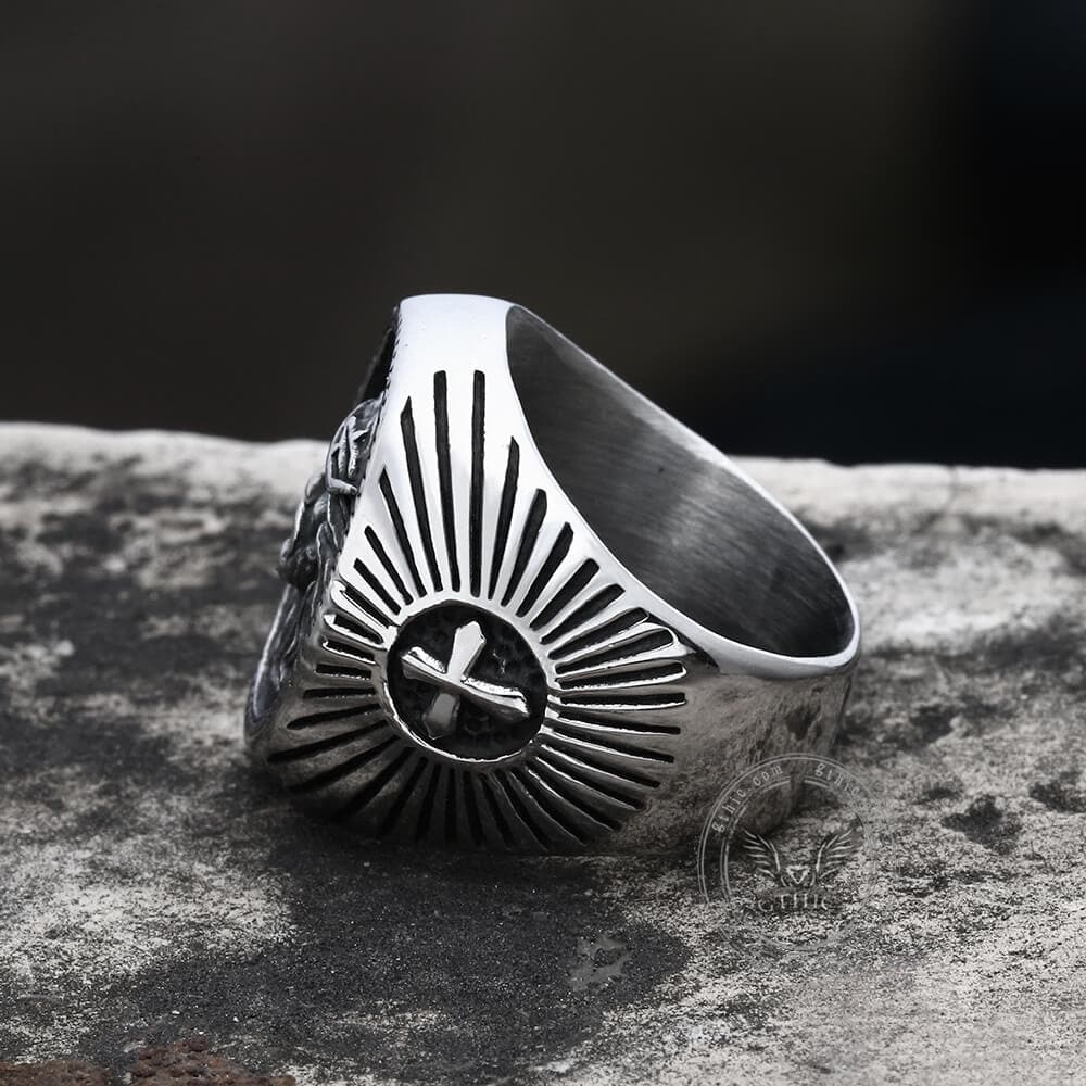 Jesus Cross Stainless Steel Religious Ring