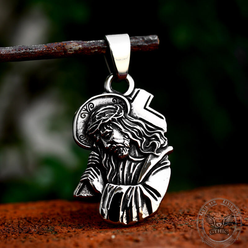 Jesus Head Stainless Steel Christian Pendant