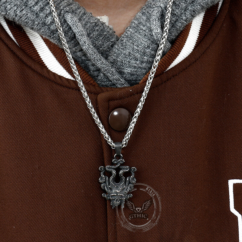 Kraken Octopus Stainless Steel Skull Pendant
