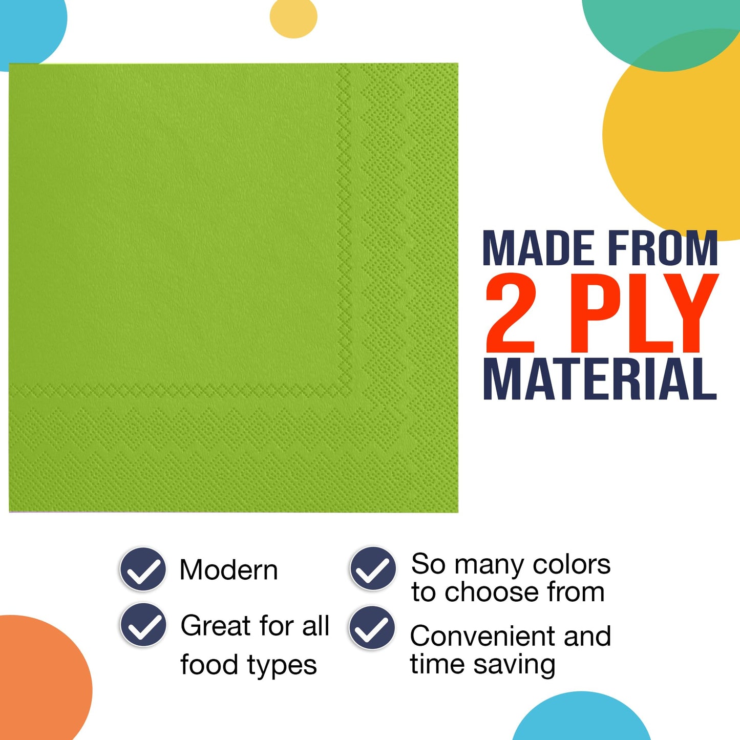 Lime Green Luncheon Napkins | 100 Count