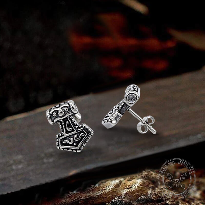 Mjöllnir Hammer Stainless Steel Viking Earring