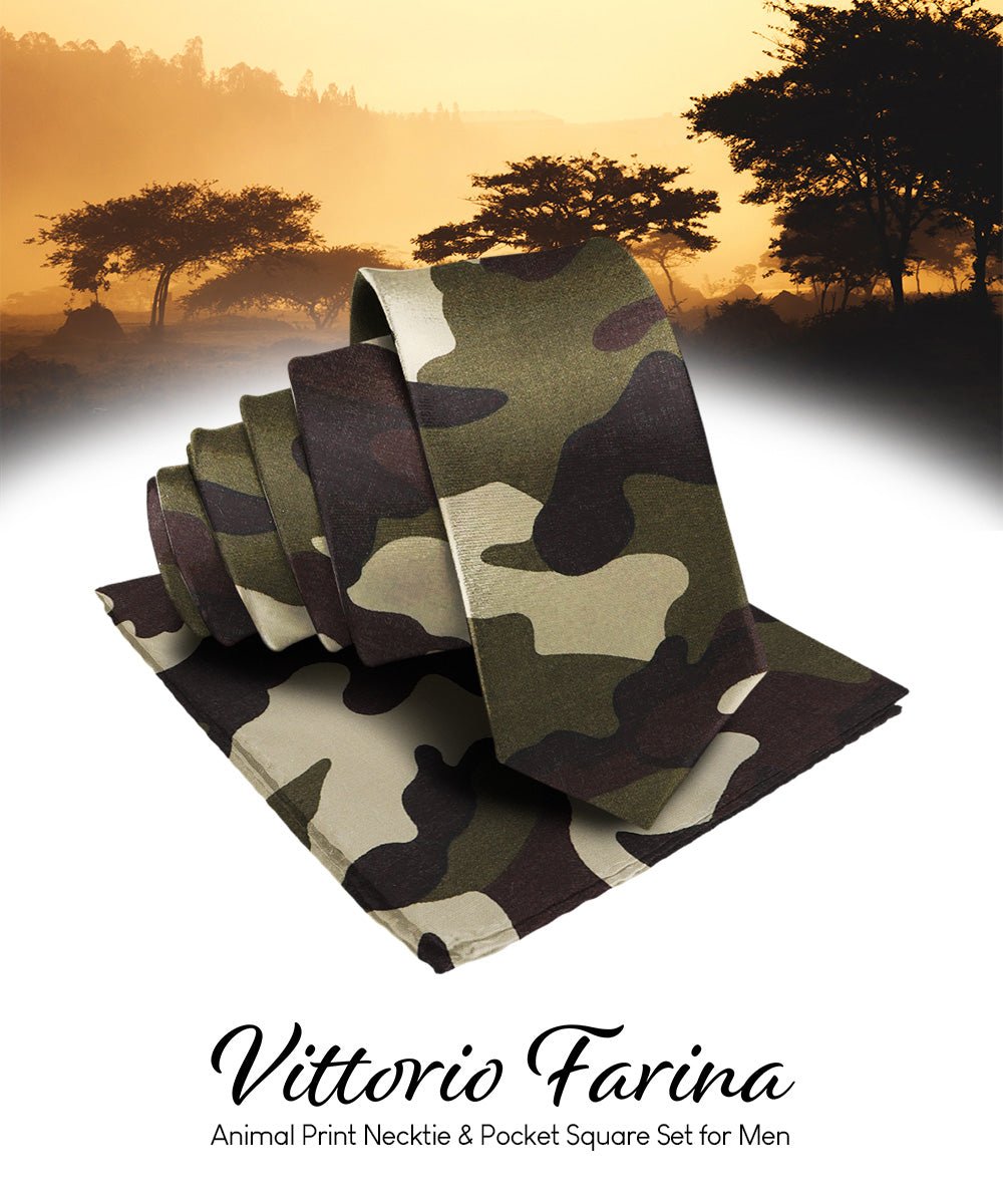 Vittorio Farina Men's Kente Satin Necktie & Pocket Square