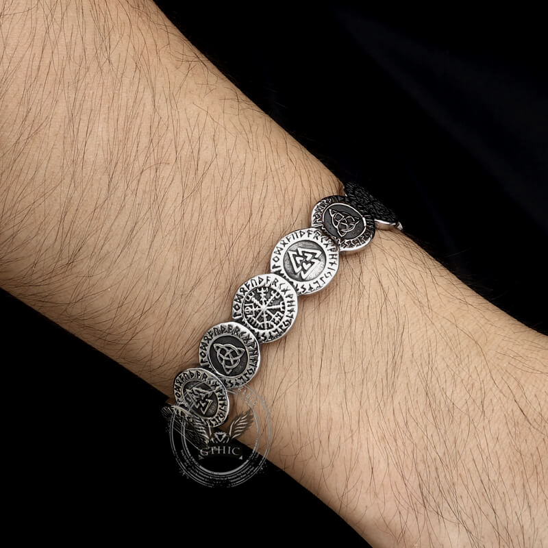 Nordic Viking Totem Stainless Steel Cuff Bracelet