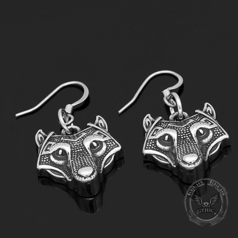 Nordic Wolf Stainless Steel Viking Earring