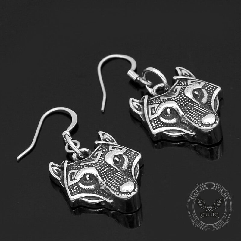 Nordic Wolf Stainless Steel Viking Earring