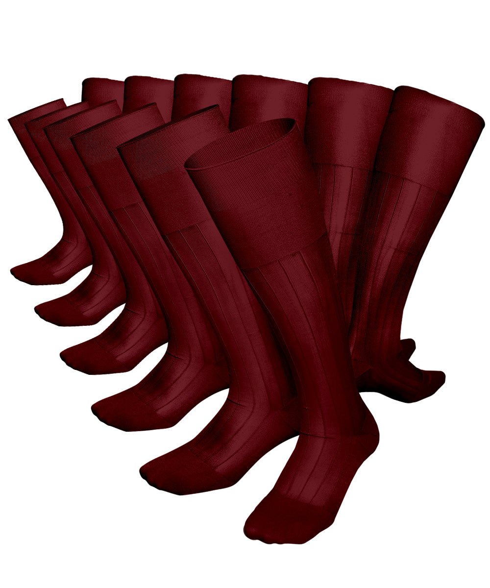 Vittorio Farina Men's Ribbed Shear Nylon Over The Calf Dress Socks