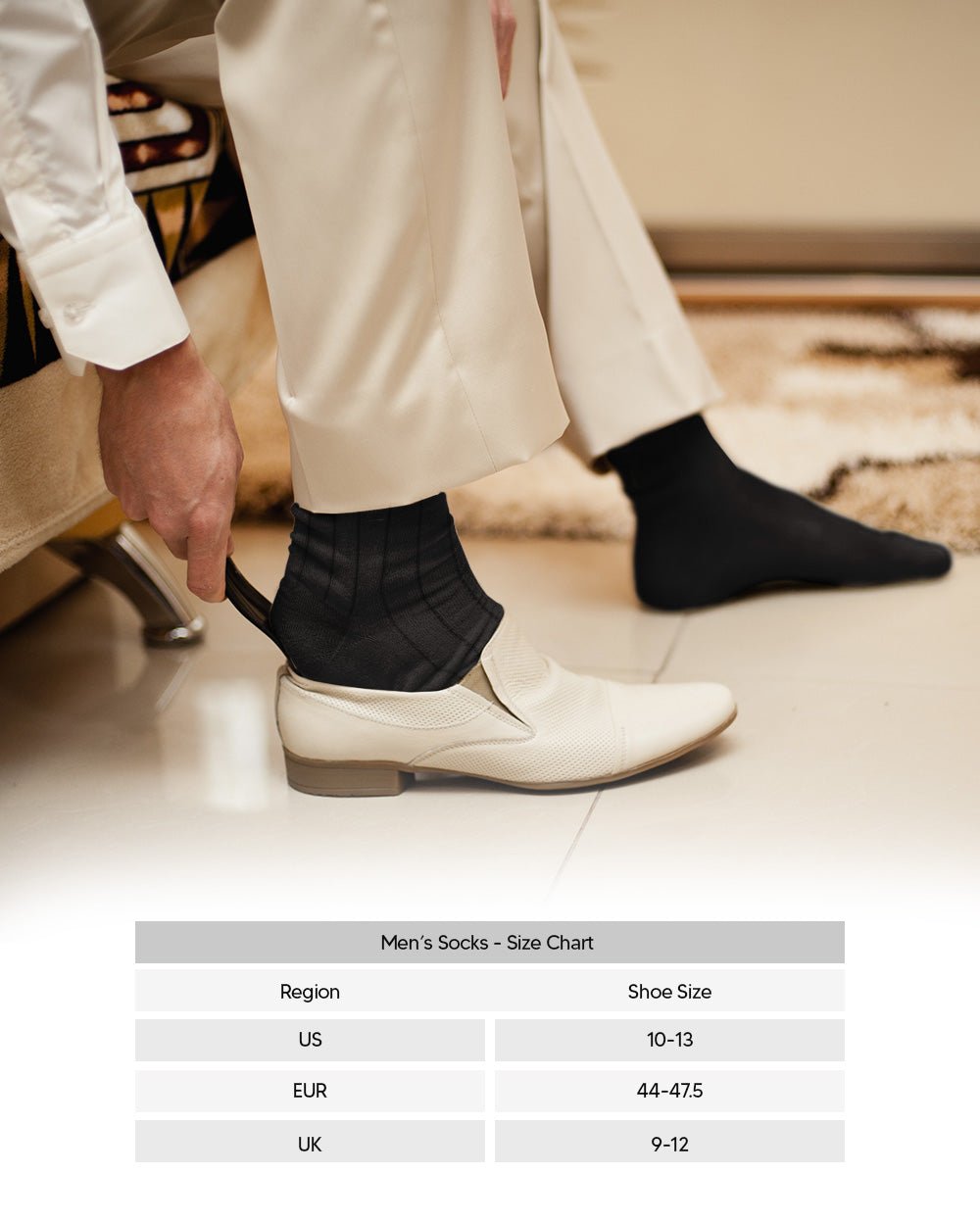 Vittorio Farina Men's Ribbed Shear Nylon Over The Calf Dress Socks