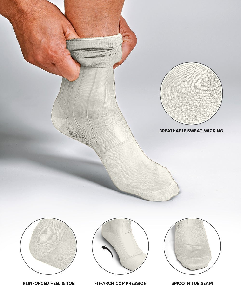Vittorio Farina Men's Ribbed Shear Nylon Over The Calf Dress Socks